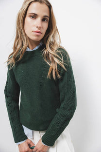 Maglione in Maglia Strutturata Girocollo