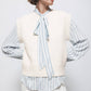 Gilet in maglia rasata girocollo