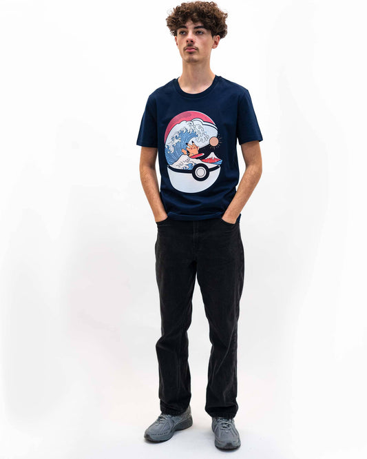 T-shirt Pokémon con stampa onda e Pikachu