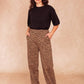 Pantaloni palazzo animalier da donna