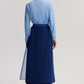 Gonna midi in organza con tasche e cintura
