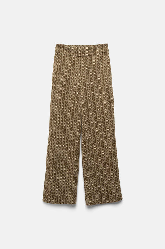 Pantaloni a sigaretta con motivo geometrico