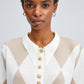 Tunica in maglia con colletto polo a rombi