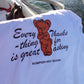 T-shirt bianca con stampa e orsetto