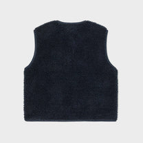 Gilet sherpa donna con zip blu navy