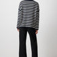 Maglione oversize a righe blu navy