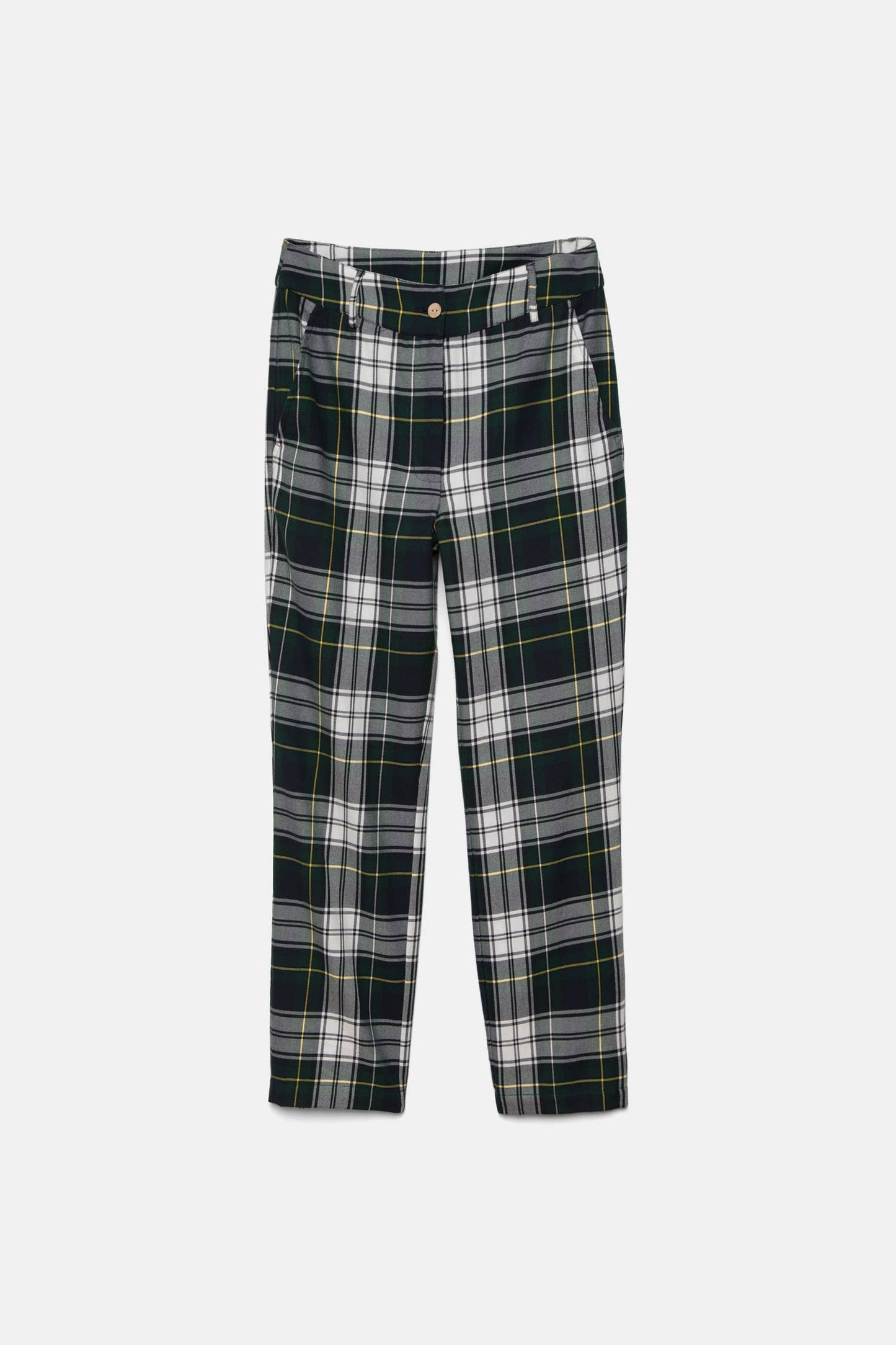 Pantaloni slim a quadri in cotone