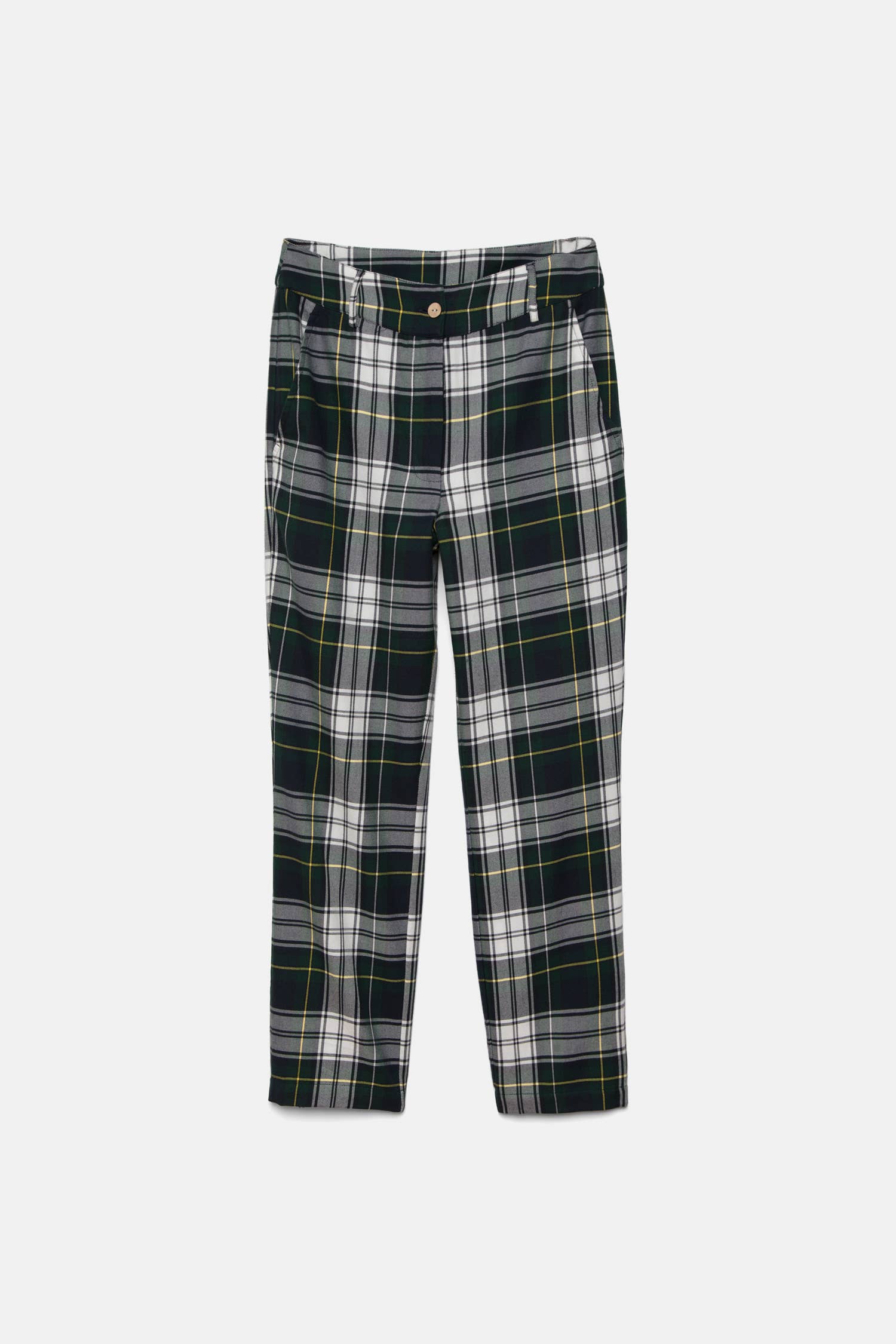 Pantaloni slim a quadri in cotone