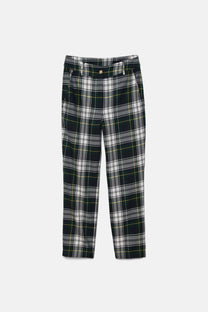 Pantaloni slim a quadri in cotone