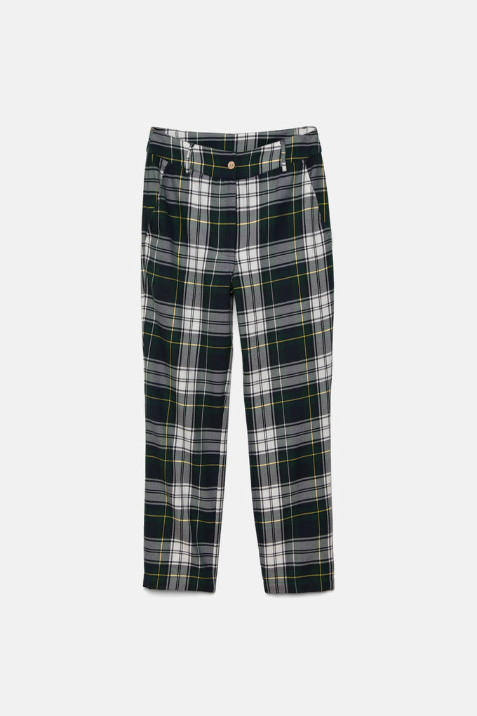Pantaloni slim a quadri in cotone