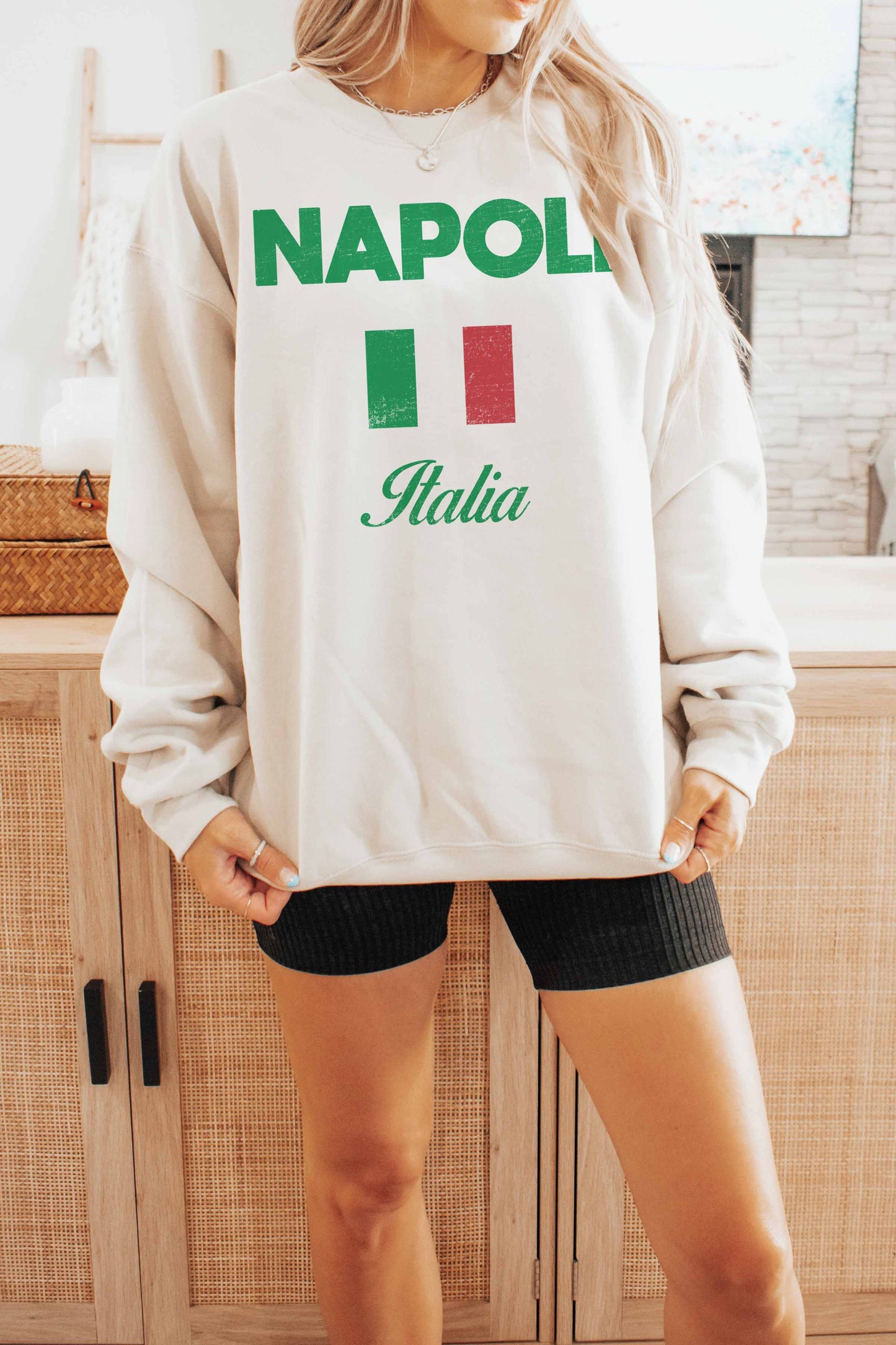 Felpa oversize Napoli Italia con grafica