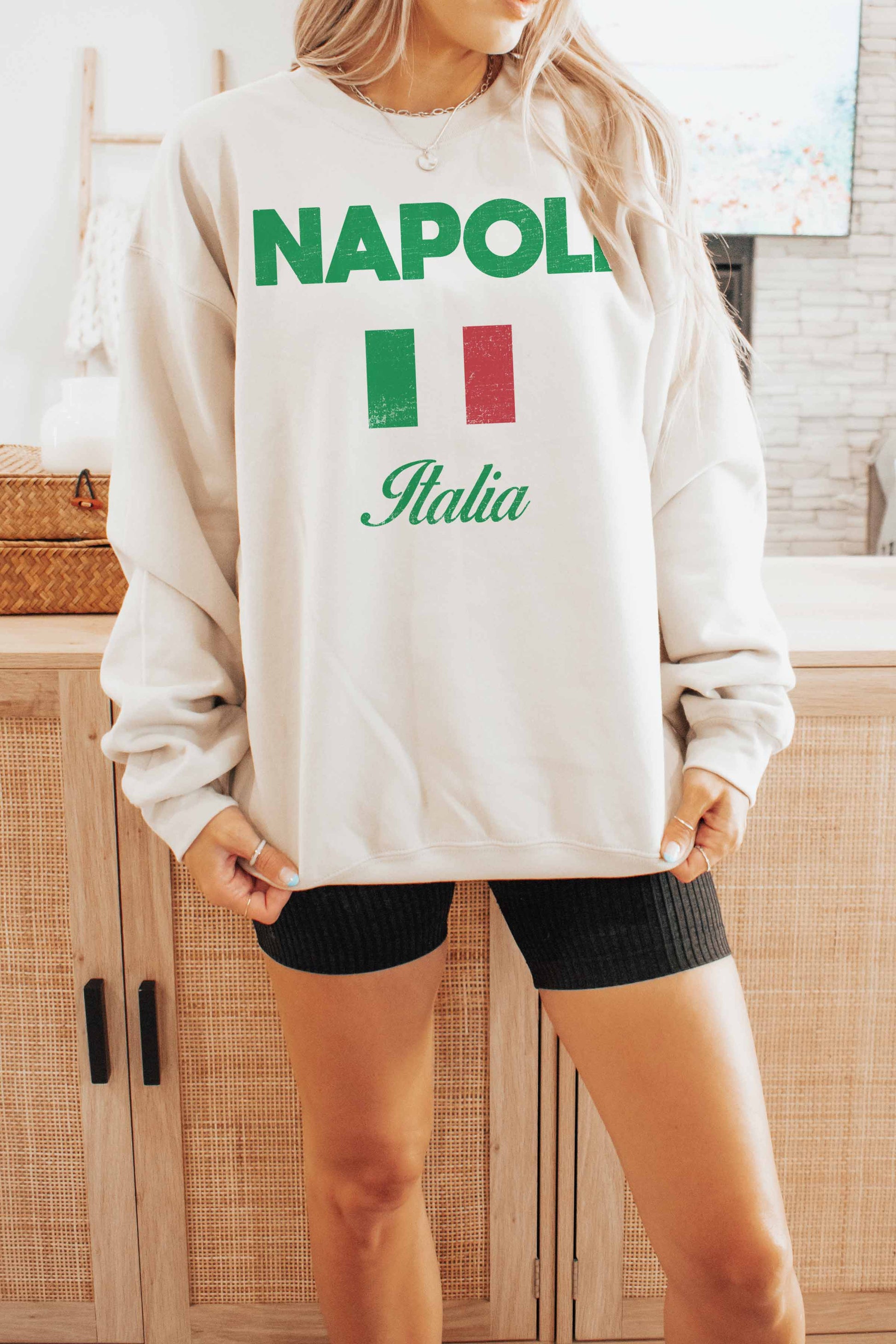Felpa oversize Napoli Italia con grafica