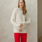 Maxi maglia girocollo a trecce in misto cashmere