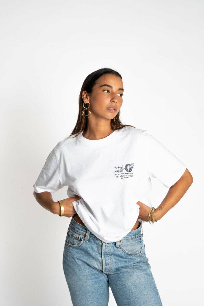 T-shirt Oldie bianca in cotone biologico