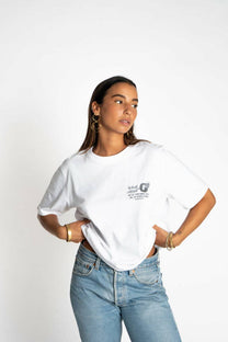 T-shirt Oldie bianca in cotone biologico
