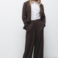 Pantaloni a gamba larga con zip laterale