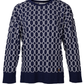 Maglia girocollo jacquard con fantasia geometrica