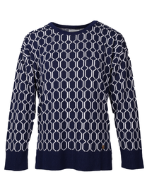 Maglia girocollo jacquard con fantasia geometrica