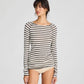 Top in lana Amalie a righe grigio scuro reverse
