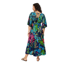 Abito estivo lungo boho con maniche a 3/4