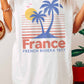 T-shirt oversize grafica Francia Costa Azzurra