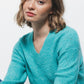 Maglione a maglia strutturata con scollo a V