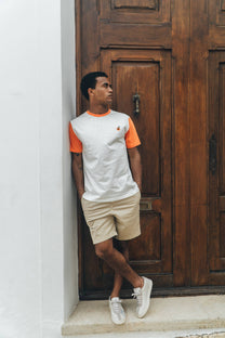T-shirt pigmentata verde con stampa palma