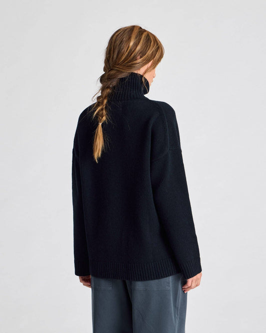 Maglione Mandie in lana d’agnello GOTS blu notte