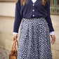 Pantaloni culotte midi a fantasia