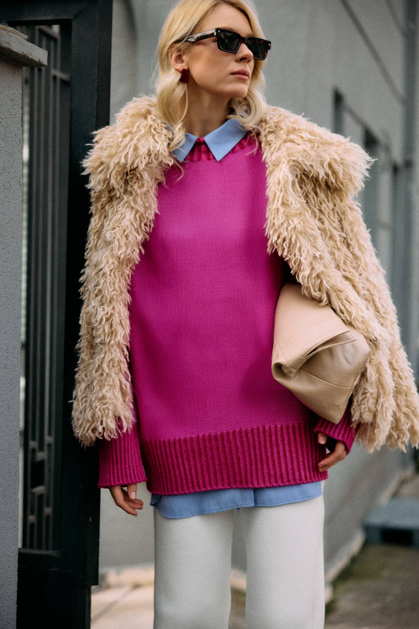 Tunica in maglia color block
