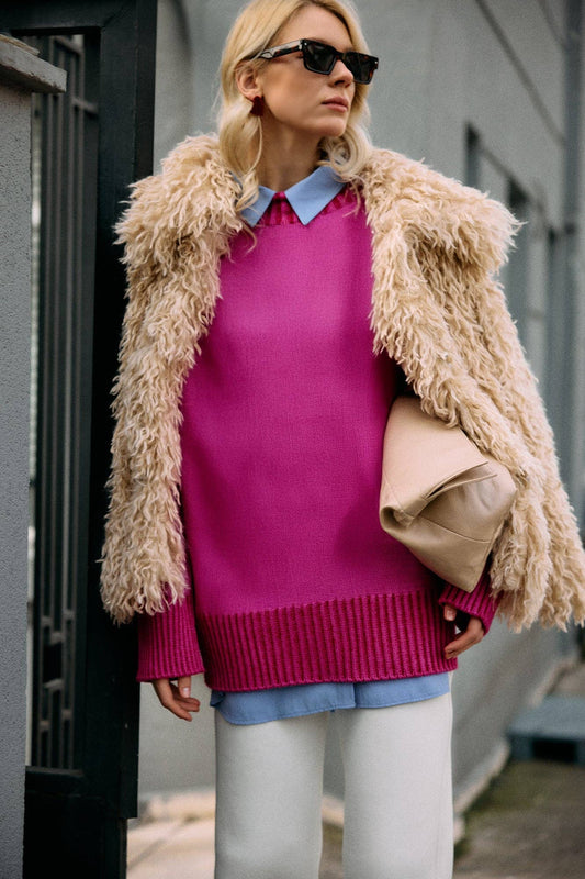 Tunica in maglia color block