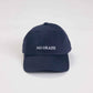 Cappellino blu scuro “No Grazie” ricamato