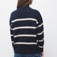 Maglione a righe in maglia con collo alto