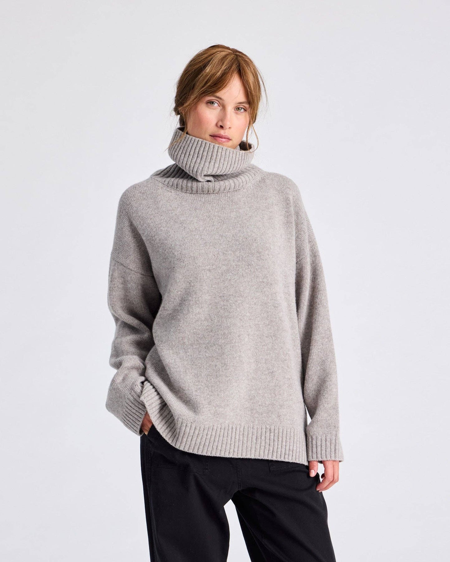 Maglione Vera in lana d’agnello GOTS grigio pietra