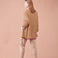 Pantaloni cigarette beige a quadri da donna