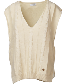 Gilet in maglia a trecce in cotone