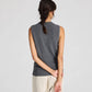 Top in maglia Sofie in cotone organico grigio scuro mélange