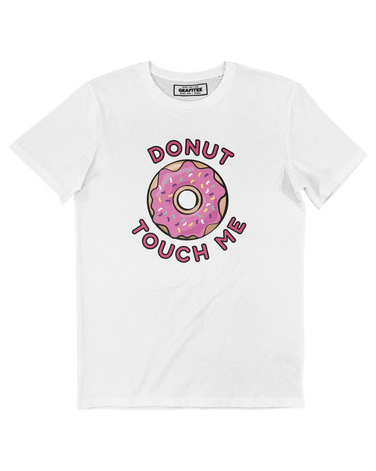 T-shirt unisex bianca “Donut Touch Me” in cotone biologico