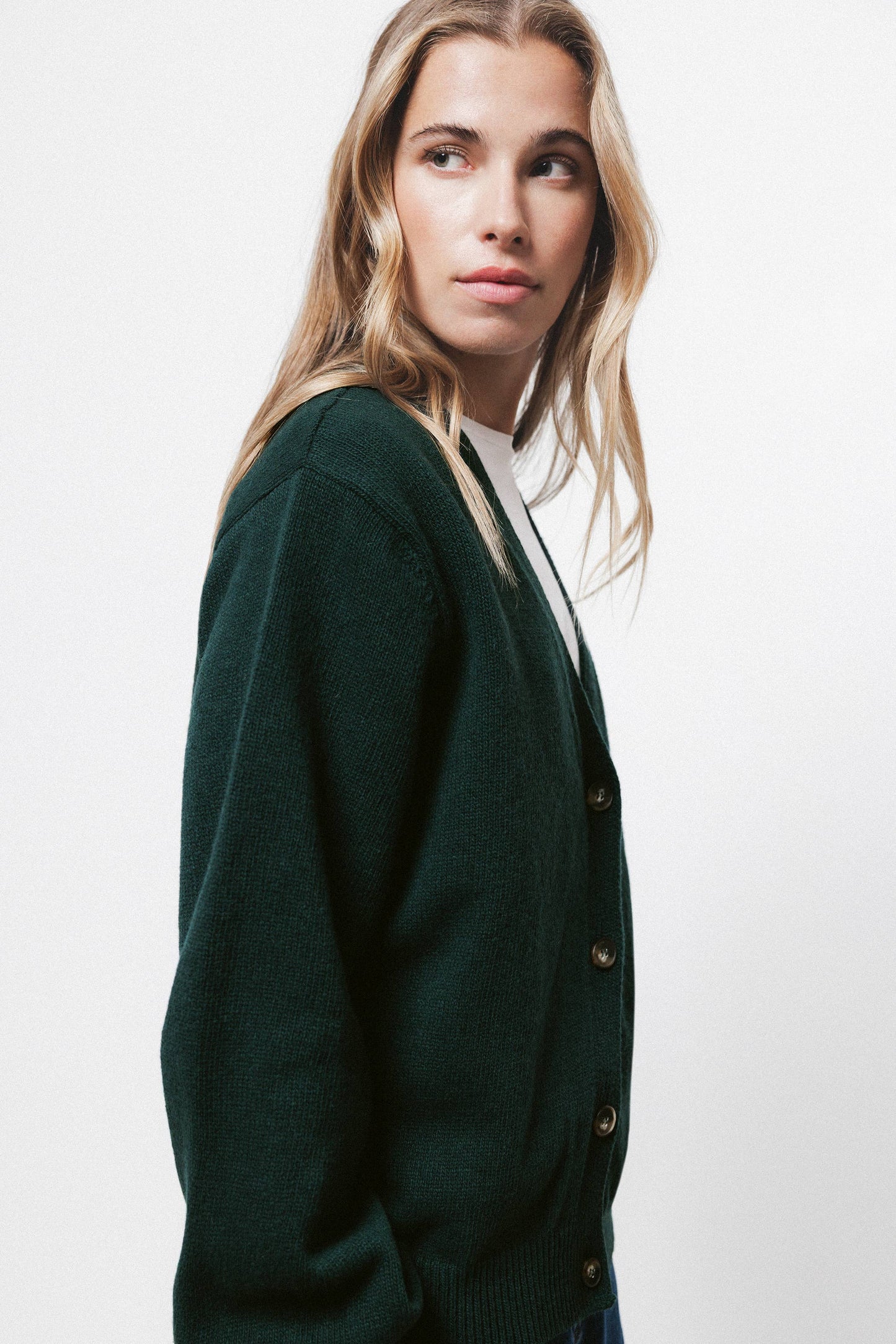 Cardigan in Lana con Maniche a Palloncino