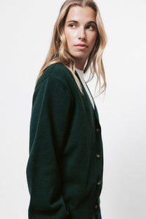 Cardigan in Lana con Maniche a Palloncino