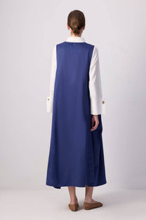 Abito maxi oversize a trapezio con coulisse laterale
