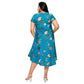 Abito estivo midi boho in cotone a maniche corte
