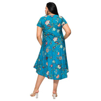 Abito estivo midi boho in cotone a maniche corte