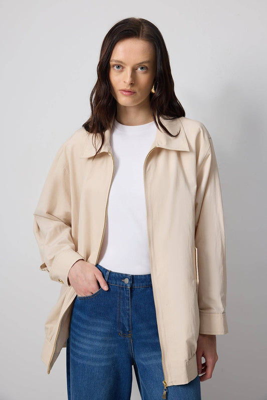 Giacca con colletto a camicia e zip