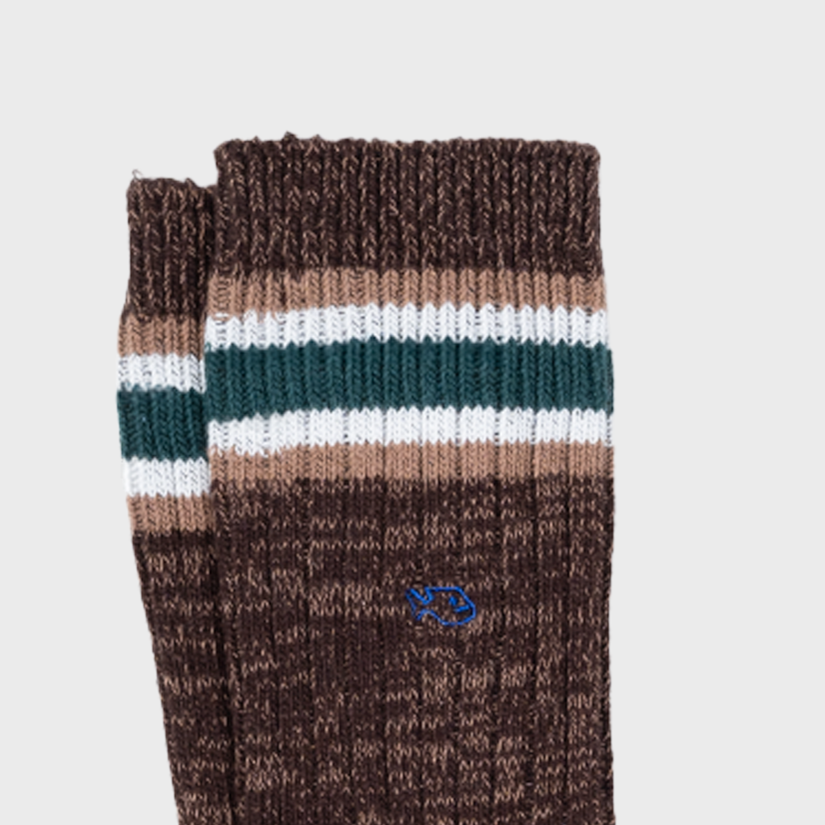 Calze Club in cotone spesso marrone e verde
