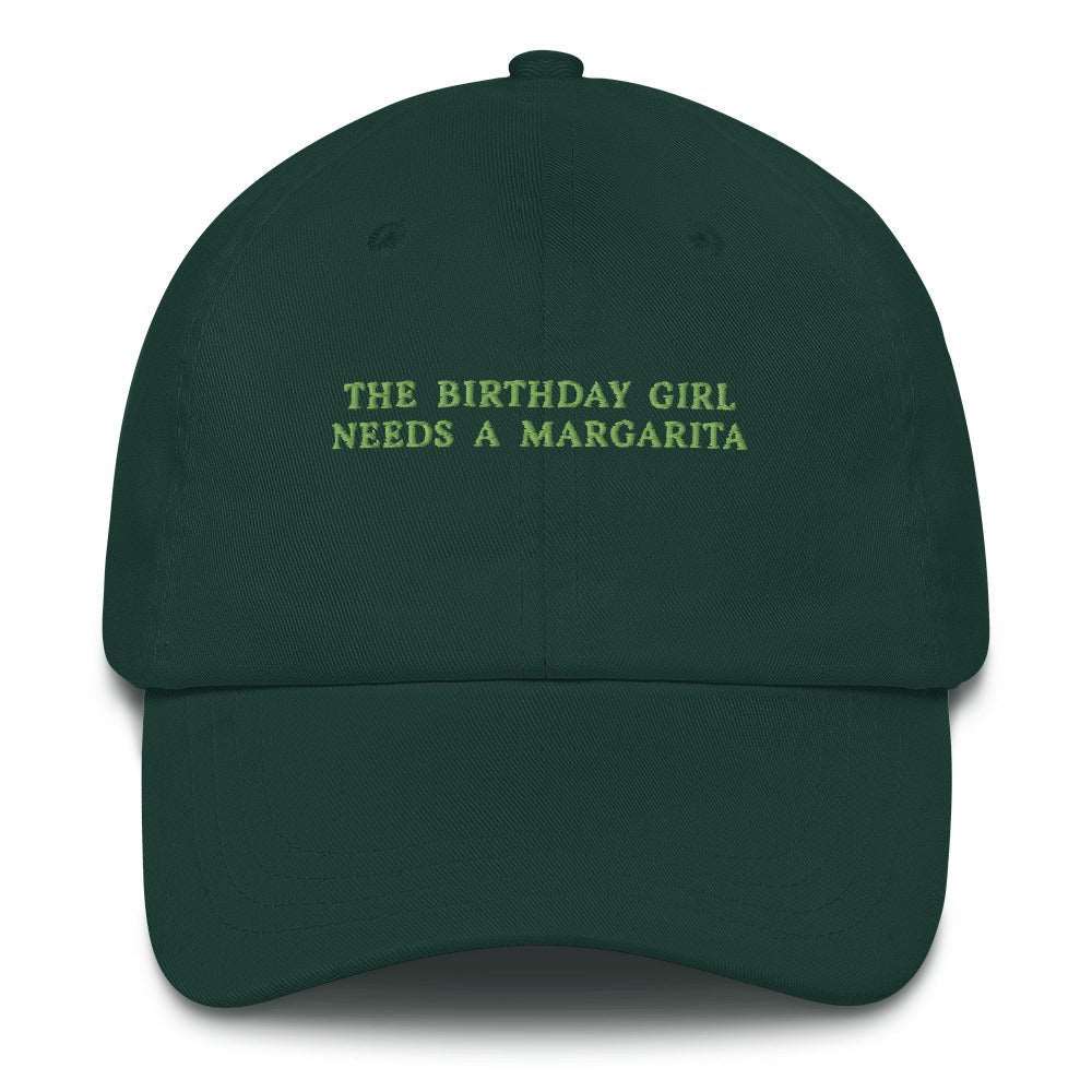 Cappellino ricamato "The Birthday Girl Needs a Margarita"
