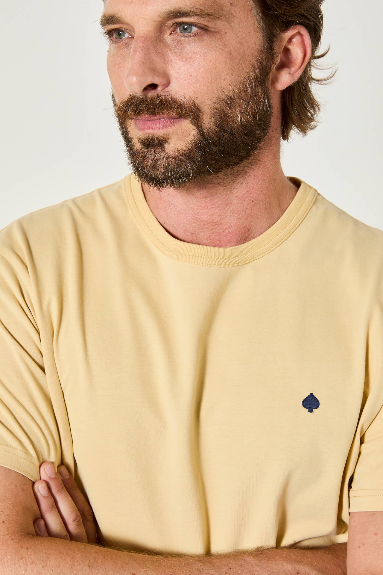 T-shirt Bart in cotone biologico giallo pallido
