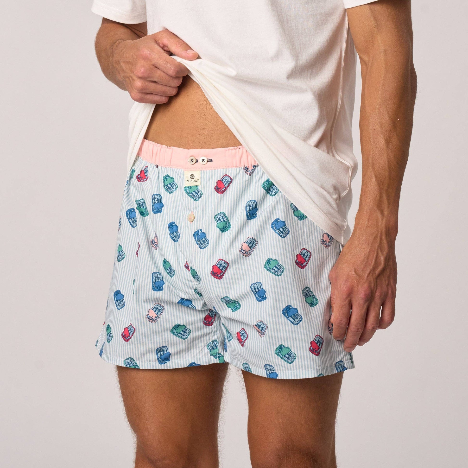 Boxer in cotone biologico con stampa sardine