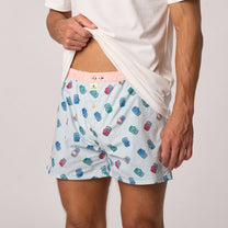 Boxer in cotone biologico con stampa sardine