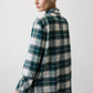 Camicia a quadri con maxi colletto verde